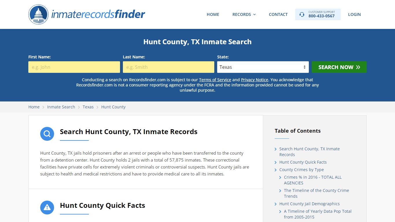 Hunt County, TX Inmate Lookup & Jail Records Online