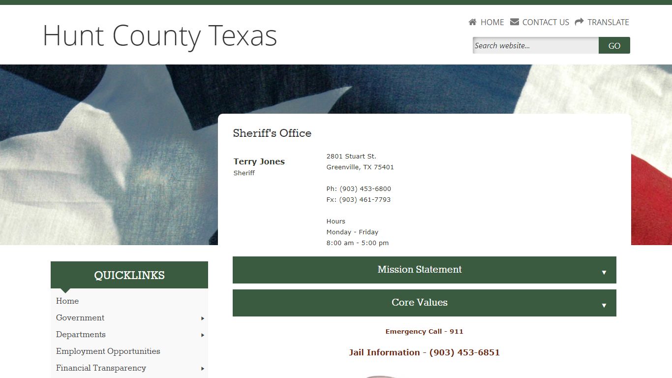 Welcome to Hunt County, Texas | Sheriff's Office